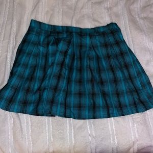 Turquoise plaid skirt